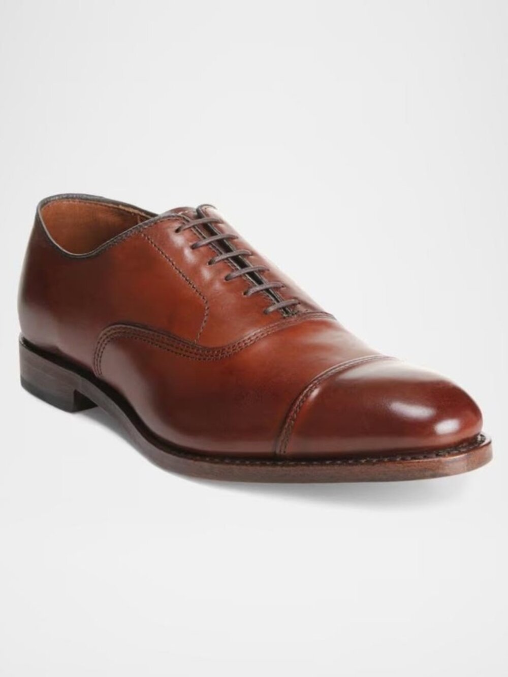 Allen Edmonds Park Avenue Brown Leather Cap-Toe Oxford Dress Shoes Lace